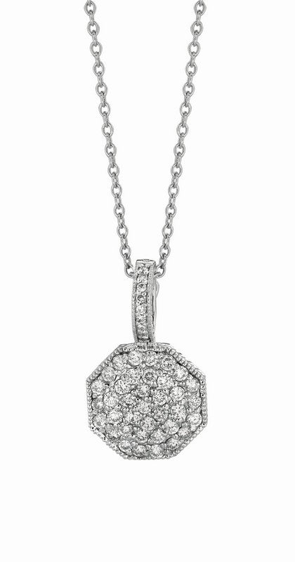 DIAMOND OCTAGONAL SHAPE NECKLACE 14K GOLD (1.31 CTW)