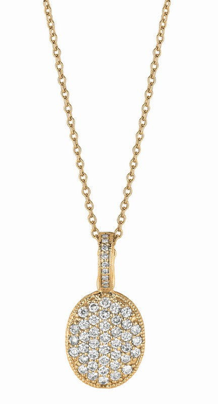 DIAMOND OVAL NECKLACE 14K GOLD (1.35 CTW)