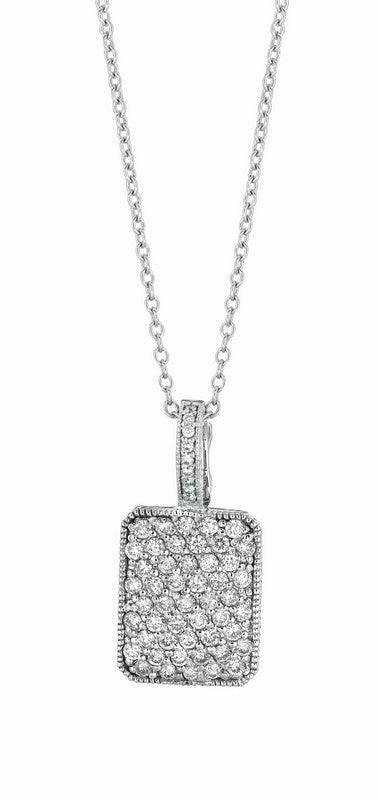 DIAMOND RECTANGULAR SHAPE NECKLACE 14K GOLD (1.63 CTW)