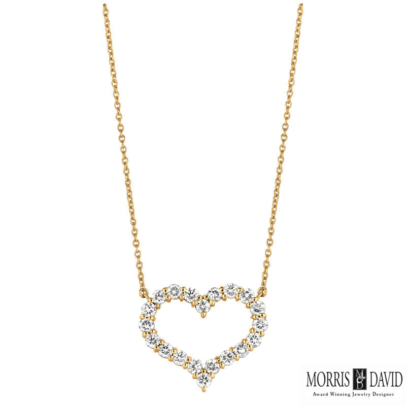 CUTOUT HEART DIAMOND NECKLACE 14K GOLD (0.5 CTW)