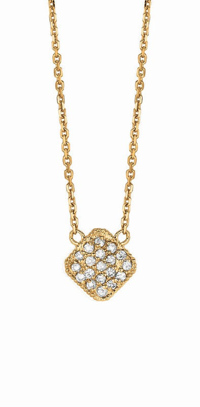 DIAMOND SQUARE NECKLACE 14K GOLD (0.19 CTW)