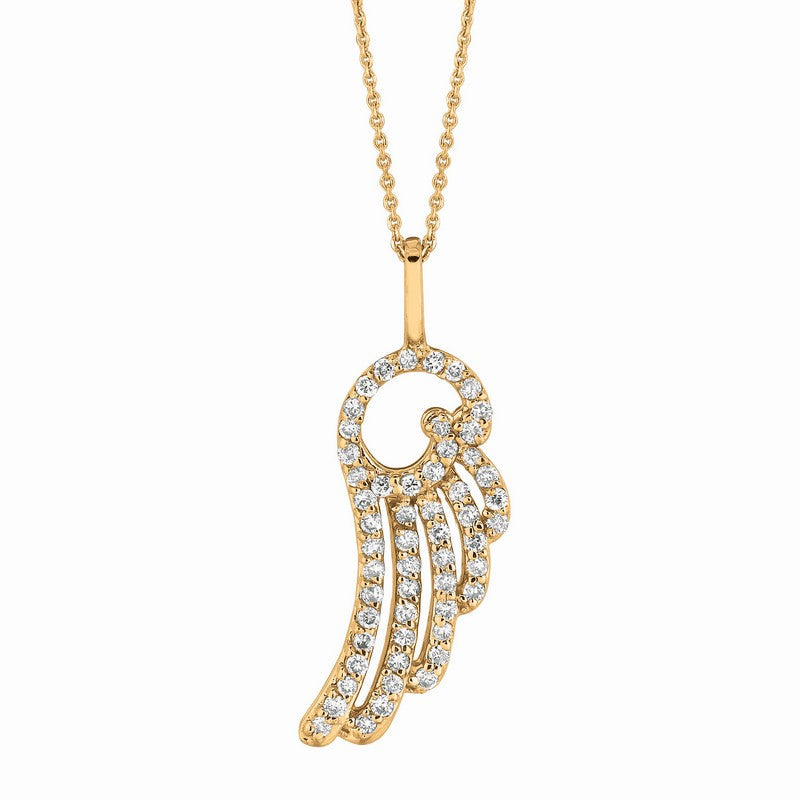 DIAMOND ANGEL WING NECKLACE 14K GOLD (0.28 CTW)