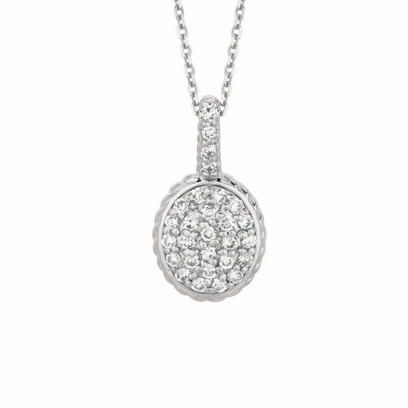 DIAMOND OVAL NECKLACE 14K GOLD (0.51 CTW)