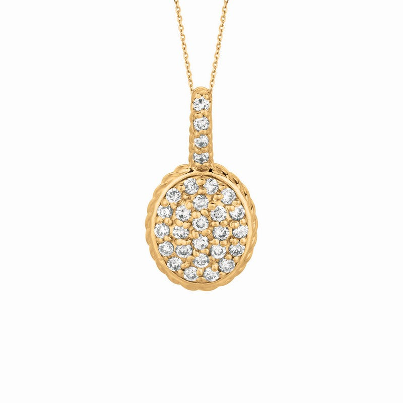 DIAMOND OVAL NECKLACE 14K GOLD (0.51 CTW)