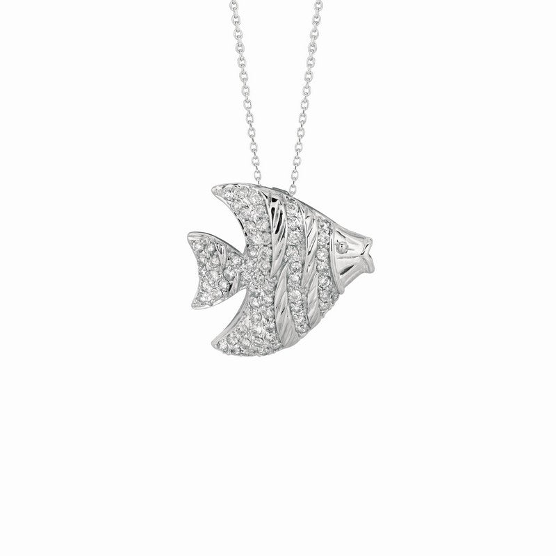 DIAMOND FISH NECKLACE 14K GOLD (0.64 CTW)