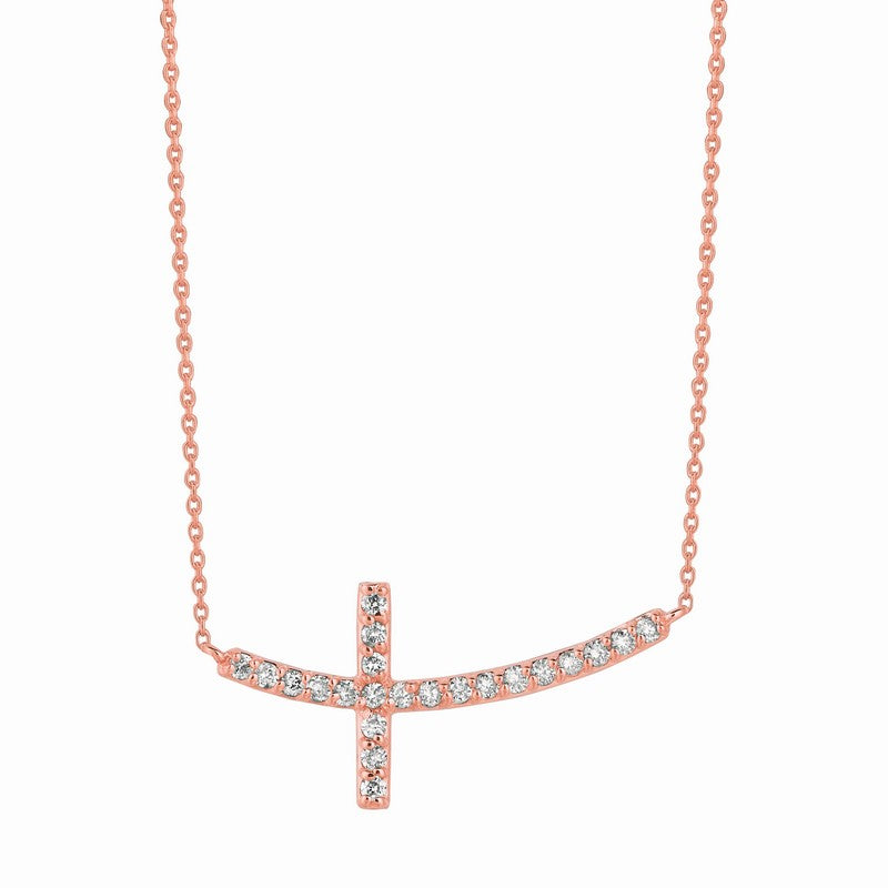 DIAMOND CROSS NECKLACE 14K GOLD (0.33 CTW) 2