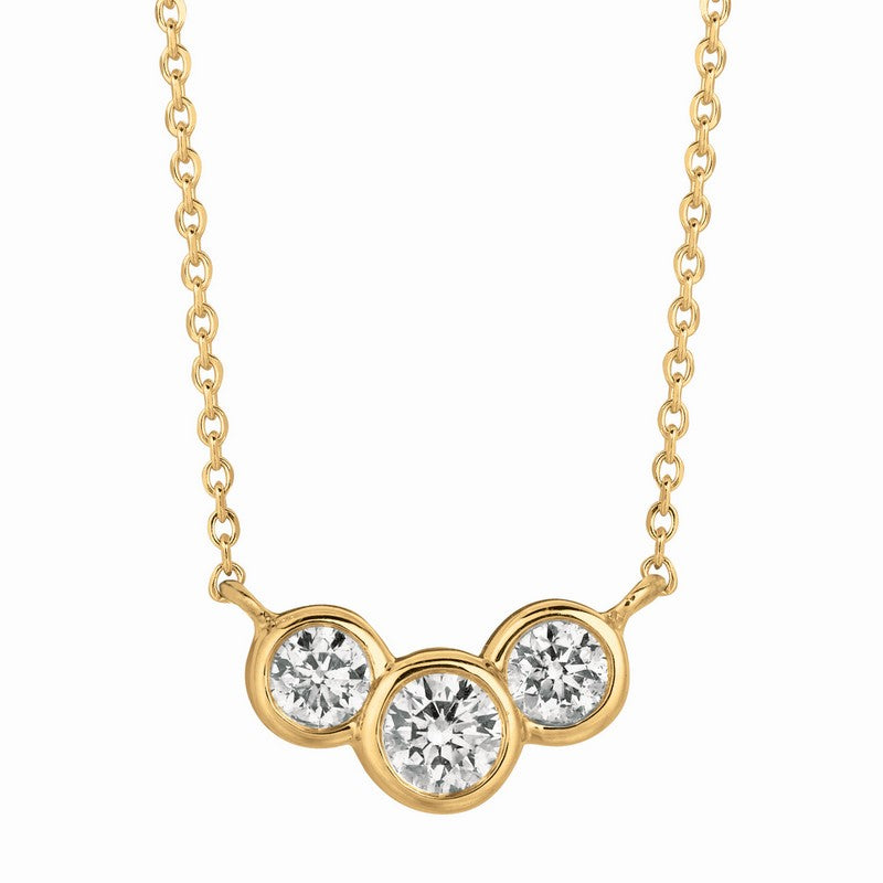 DIAMOND BEZEL NECKLACE 14K GOLD (0.75 CTW)