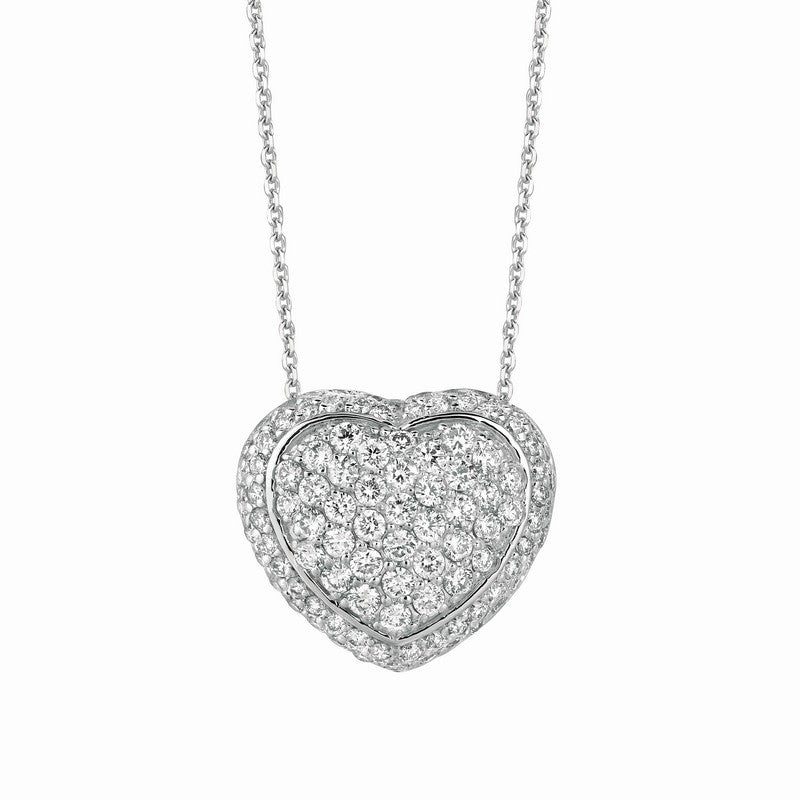DIAMOND HEART NECKLACE 14K WHITE GOLD (2.51 CTW)