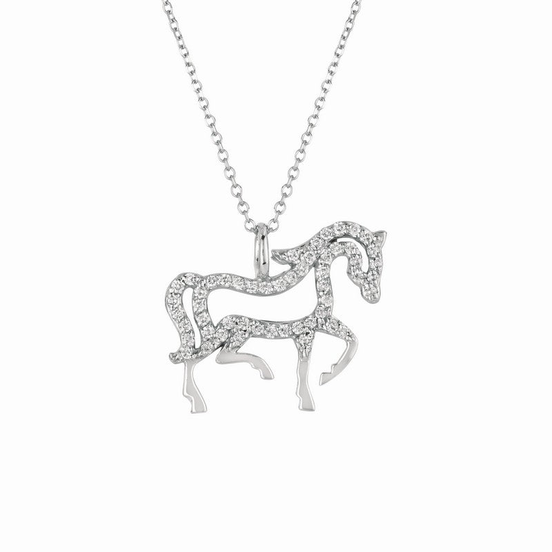 DIAMOND HORSE NECKLACE 14K GOLD (0.26 CTW)