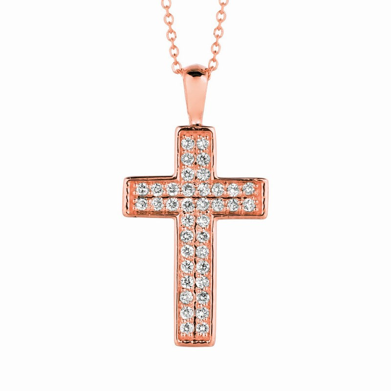 DIAMOND CROSS NECKLACE 14K GOLD (0.34 CTW)