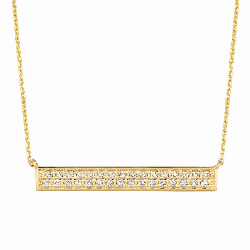 DIAMOND BAR NECKLACE 14K GOLD (0.4 CTW) 2