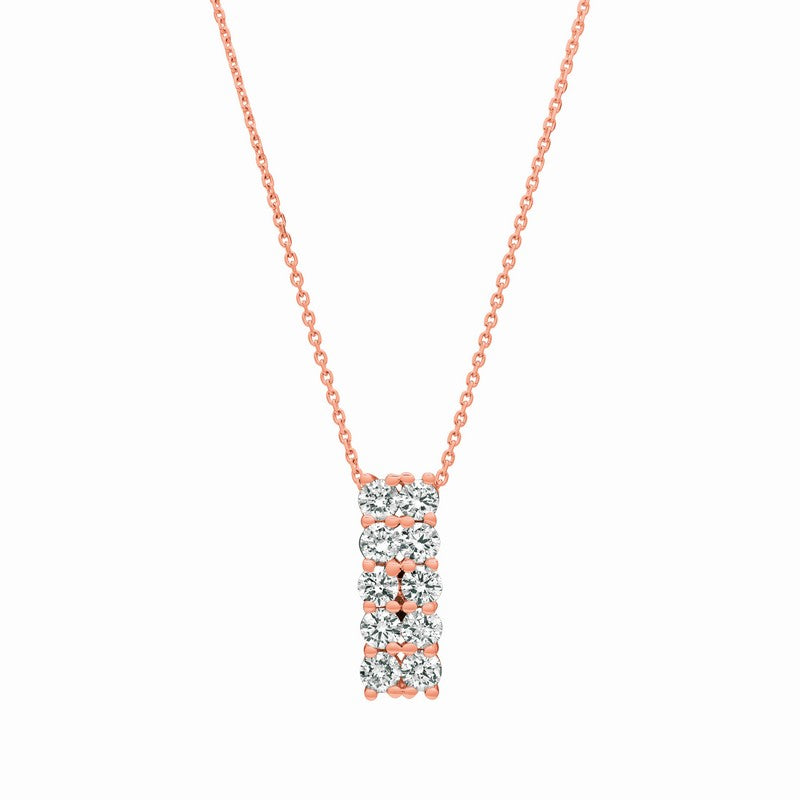 DIAMOND 2 ROWS NECKLACE 14K GOLD (2 CTW)