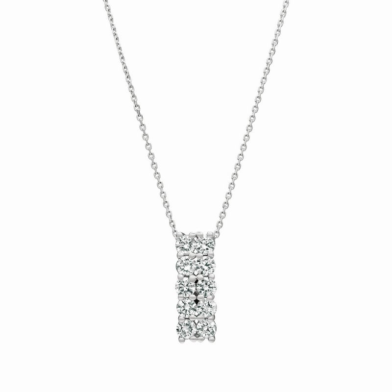 DIAMOND 2 ROWS NECKLACE 14K GOLD (1.01 CTW)