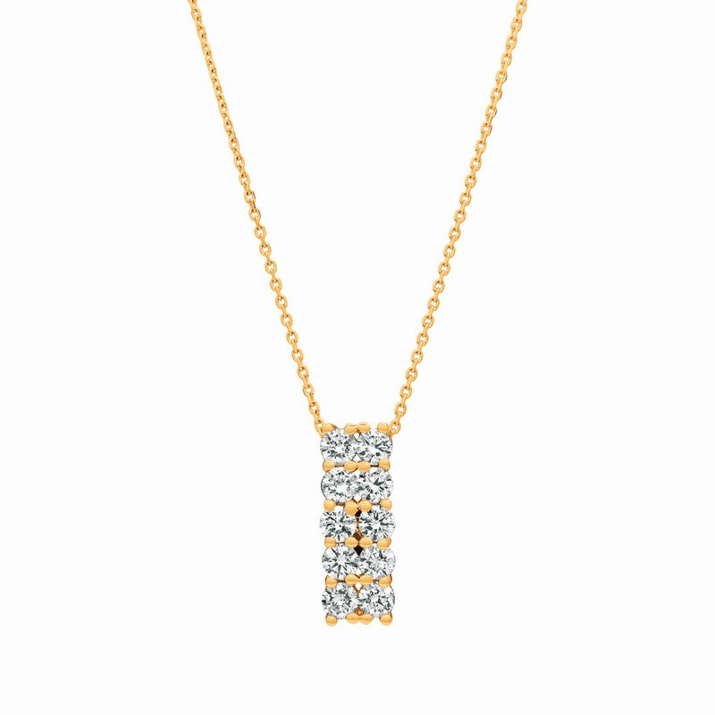 DIAMOND 2 ROWS NECKLACE 14K GOLD (2 CTW)