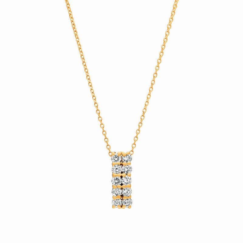 DIAMOND 2 ROWS NECKLACE 14K GOLD (0.51 CTW)