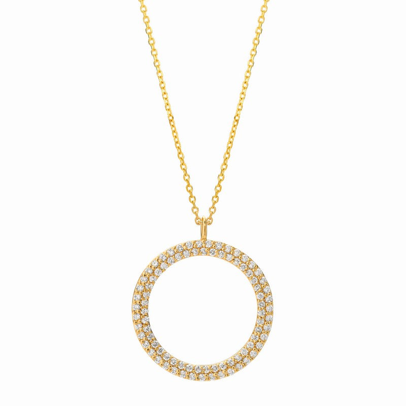 DIAMOND CIRCLE PENDANT NECKLACE 14K GOLD (0.75 CTW)