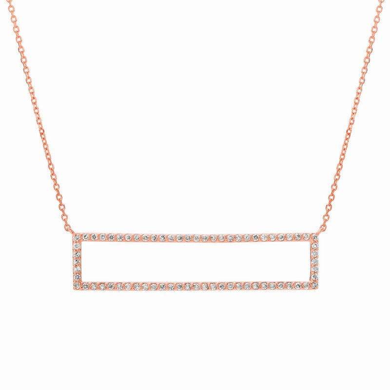 DIAMOND RECTANGLE NECKLACE 14K GOLD (0.61 CTW)