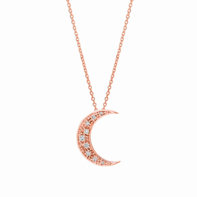 MOON CLUSTER DIAMOND NECKLACE 14K GOLD (0.15 CTW)