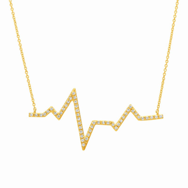 DIAMOND HEART BEAT NECKLACE 14K GOLD (0.5 CTW)