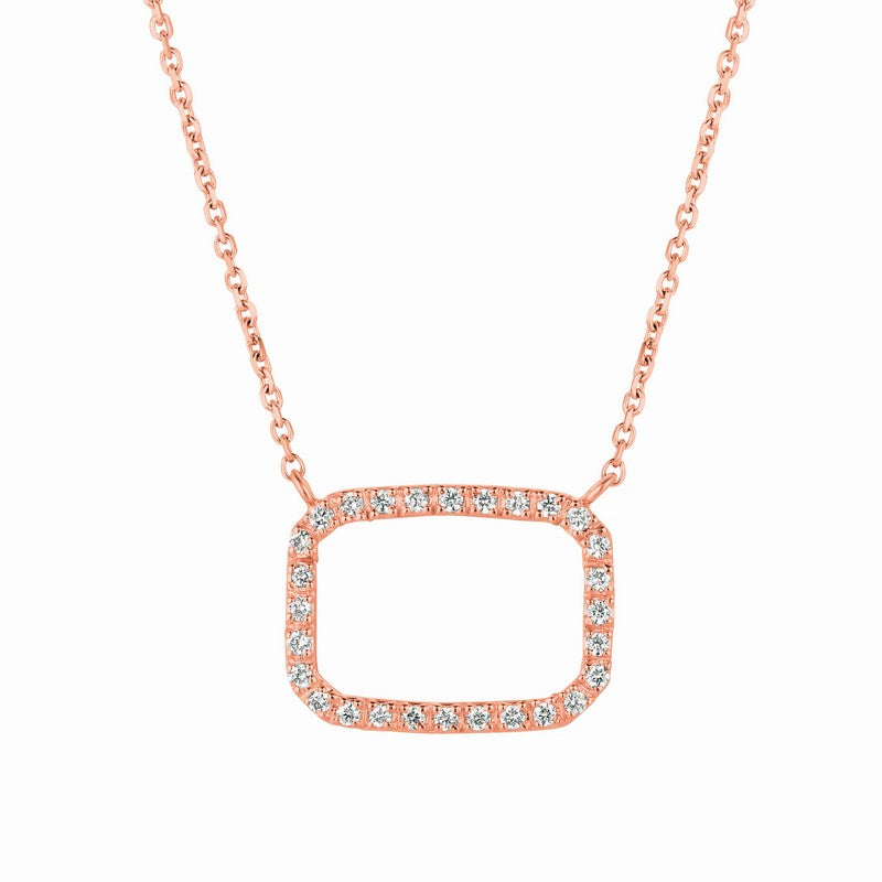 DIAMOND RECTANGLE NECKLACE 14K GOLD (0.25 CTW)