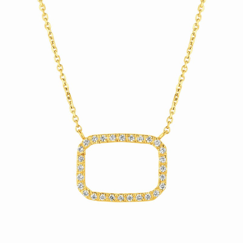 DIAMOND RECTANGLE NECKLACE 14K GOLD (0.25 CTW)