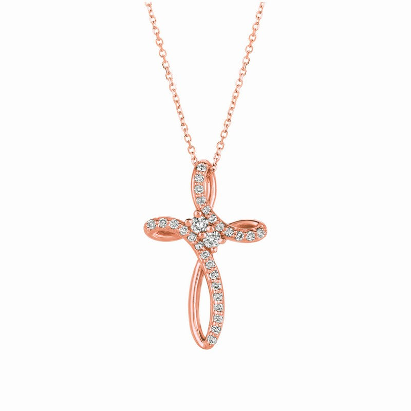 DIAMOND CROSS NECKLACE 14K GOLD (0.35 CTW)