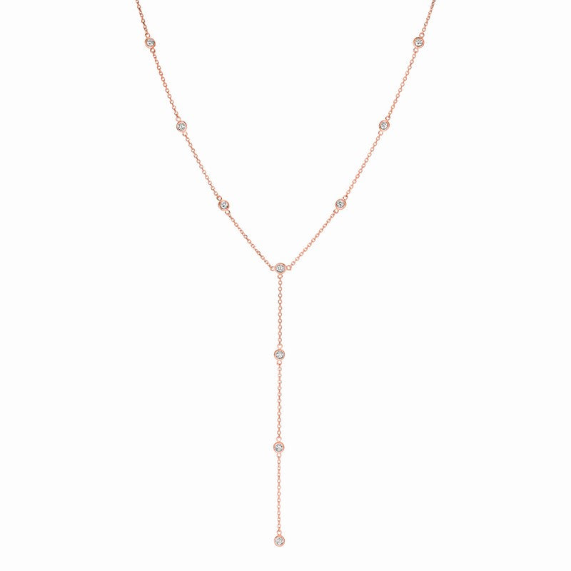 5 POINTER DIAMOND NECKLACE 14K GOLD (0.5 CTW)