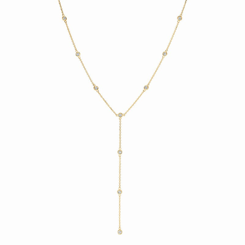 5 POINTER DIAMOND NECKLACE 14K GOLD (0.5 CTW)