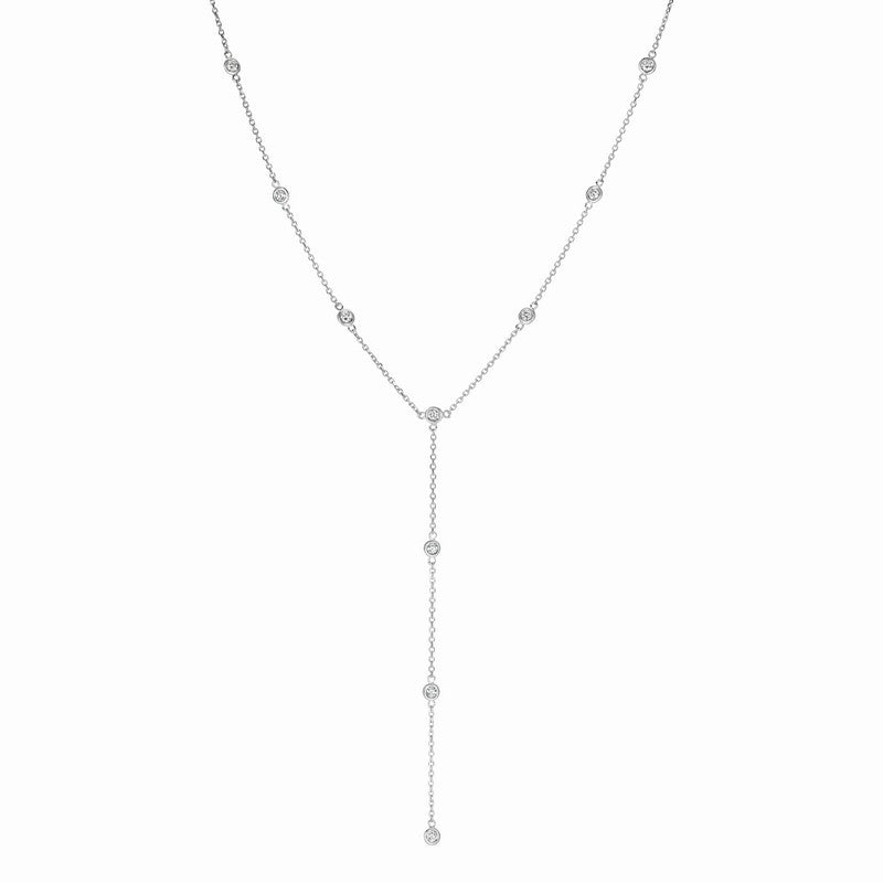 10 POINTER DIAMOND NECKLACE 14K GOLD (1 CTW)