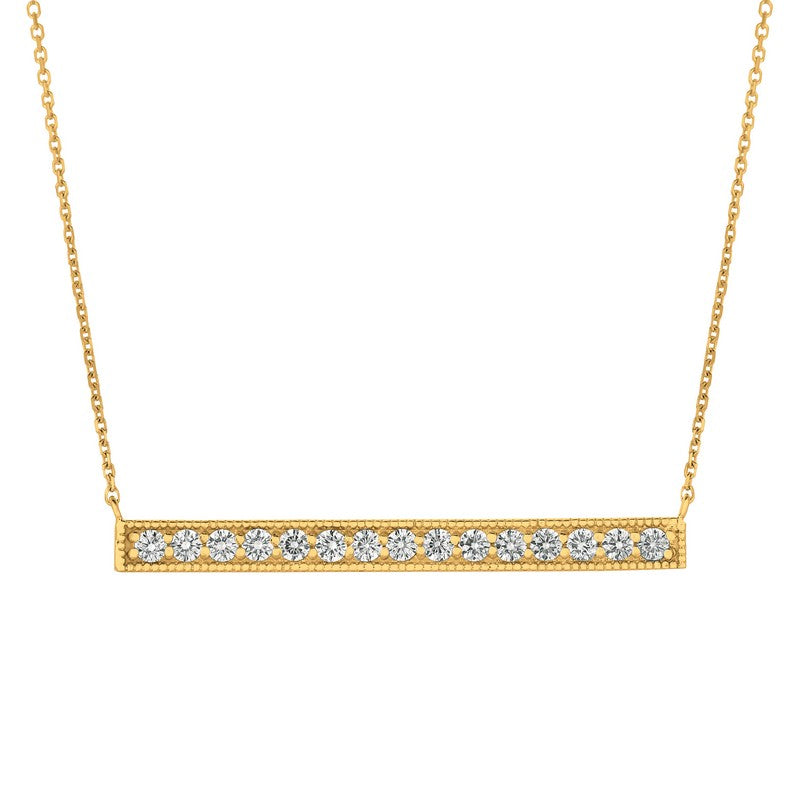 DIAMOND BAR NECKLACE 14K GOLD (0.75 CTW)