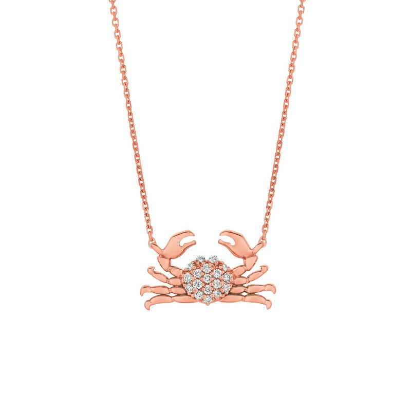 DIAMOND CRAB NECKLACE 14K GOLD (0.18 CTW)