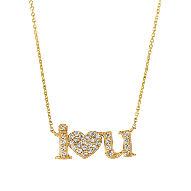 DIAMOND I LOVE U NECKLACE 14K GOLD (0.5 CTW)