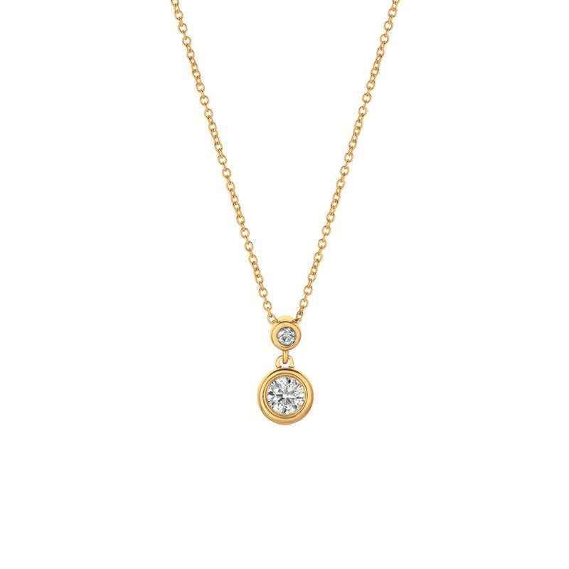 DIAMOND BEZEL DROP NECKLACE 14K GOLD (0.35 CTW)