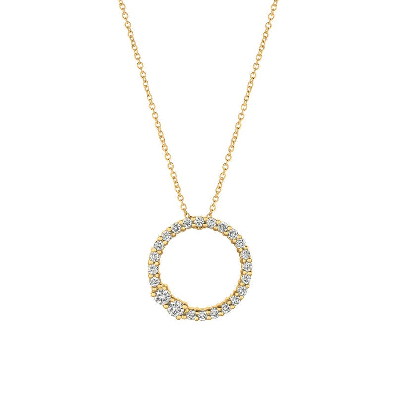 CUTOUT CIRCLE DIAMOND NECKLACE 14K GOLD (0.75 CTW)