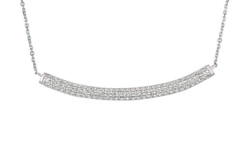 DIAMOND BAR NECKLACE 14K GOLD (1 CTW)