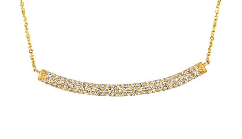 DIAMOND BAR NECKLACE 14K GOLD (1 CTW)