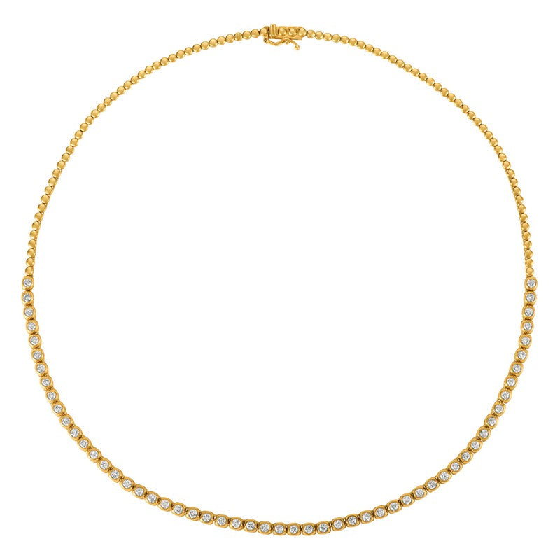 DIAMOND BEZEL NECKLACE 14K GOLD (2.5 CTW)