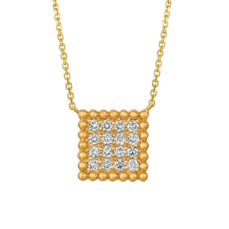 DIAMOND SQUARE NECKLACE 14K GOLD (0.5 CTW) 2 N5593.50P