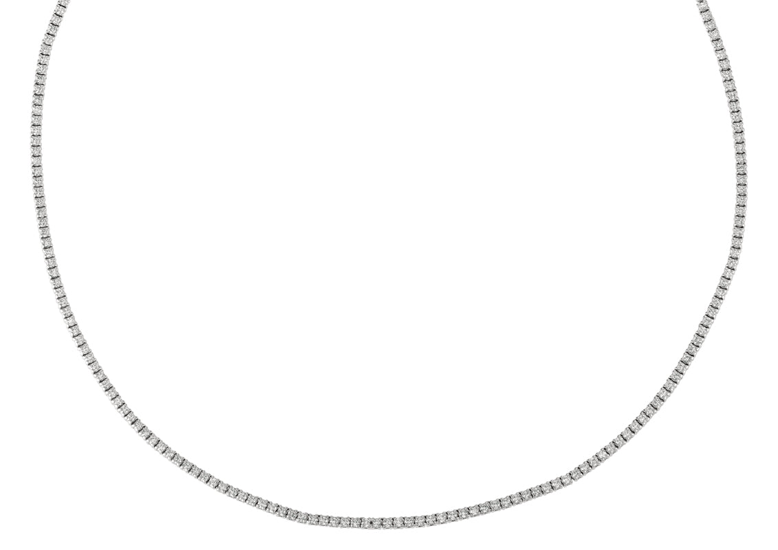 2.50 CARAT NATURAL DIAMOND TENNIS NECKLACE G SI 14K GOLD 16 INCHES