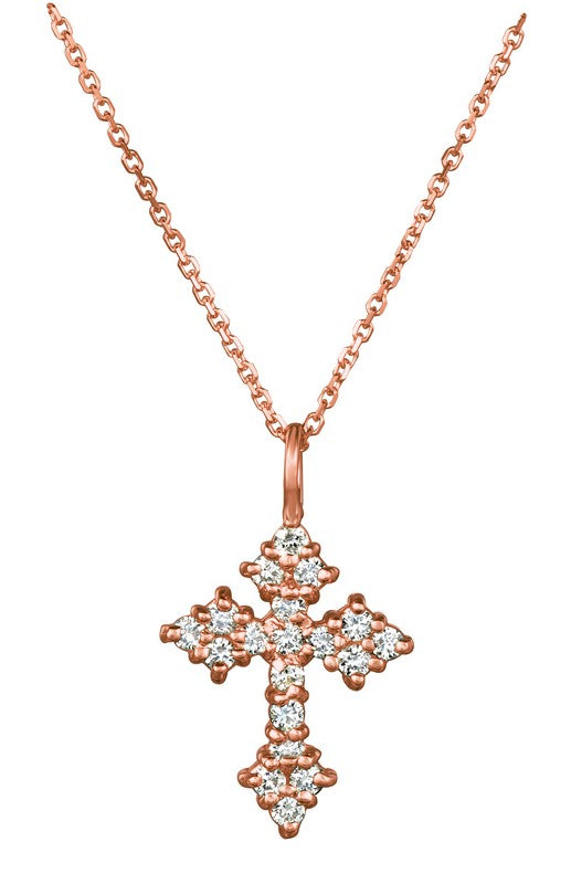 DIAMOND CROSS NECKLACE 14K GOLD (1.02 CTW)