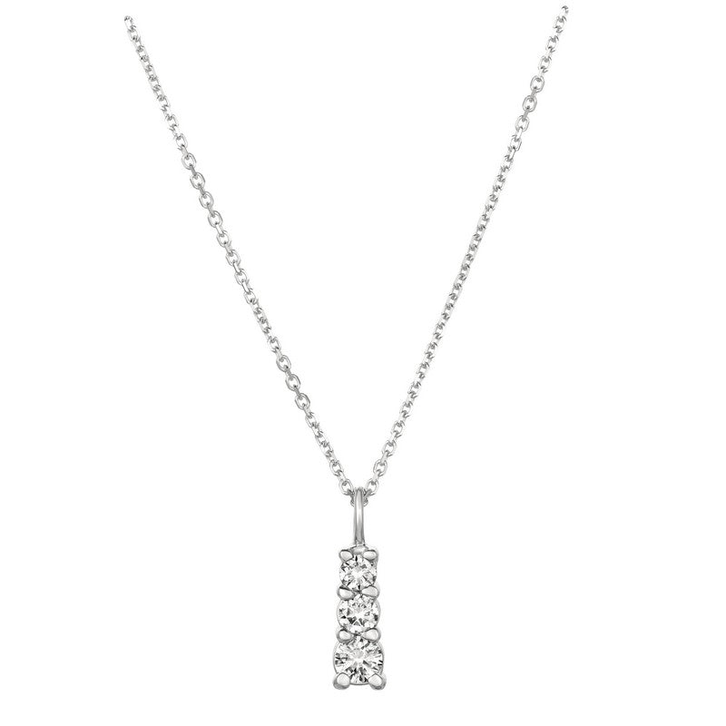 DIAMOND 3 STONE NECKLACE 14K GOLD (0.6 CTW)