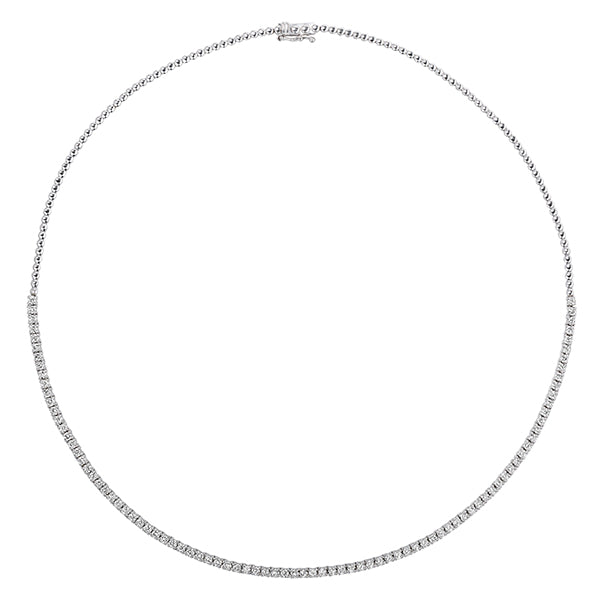 4.00 Carat Natural Diamond Tennis Necklace G-H SI 14K White Gold 16 inches