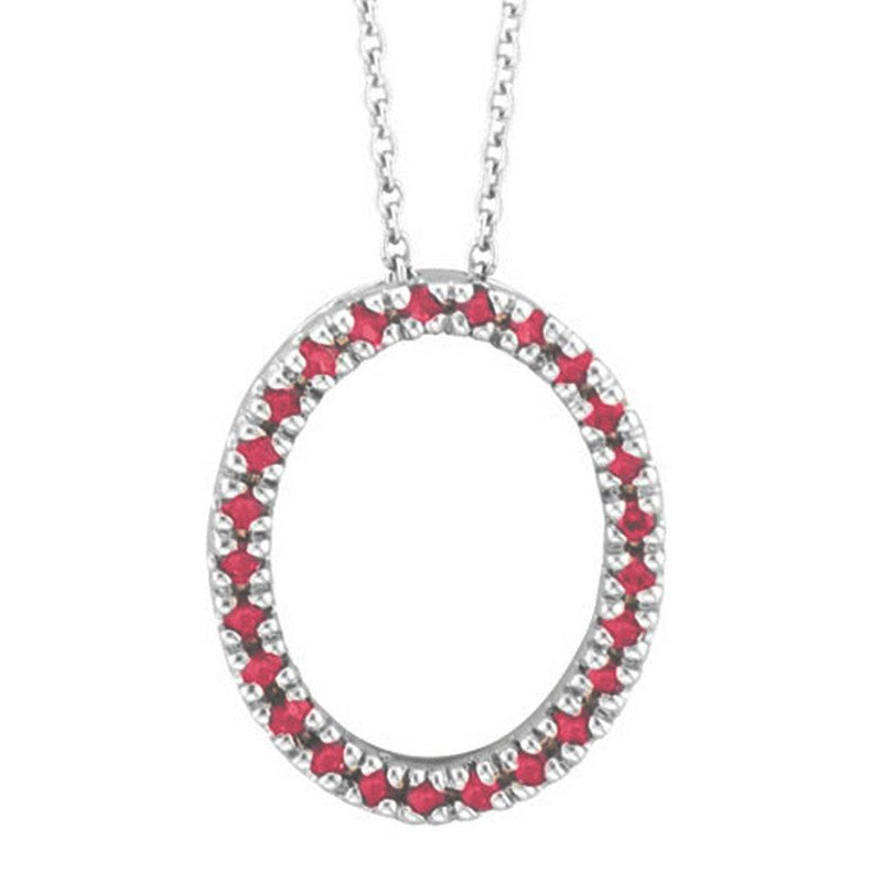 RUBY OVAL PENDANT NECKLACE GOLD 14K (0.25 CTW)