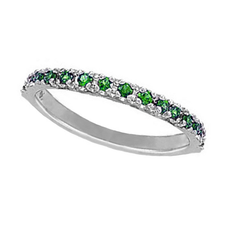 EMERALD STACKABLE RING, 14K WHITE GOLD 14K GOLD (0.26 CTW)