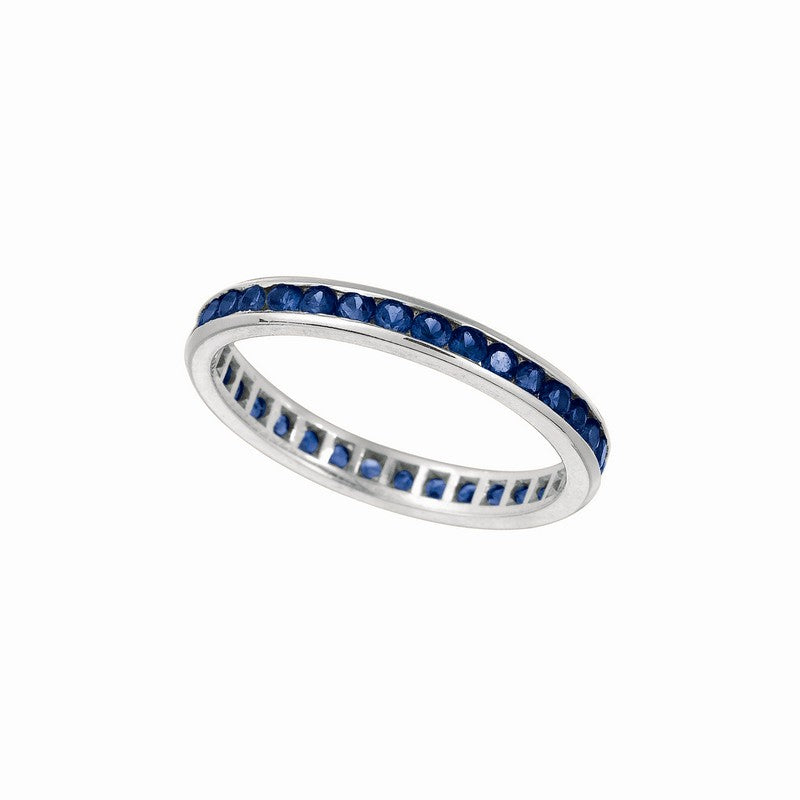 ALL AROUND SAPPHIRE RING 14K WHITE GOLD (1.12 CTW)