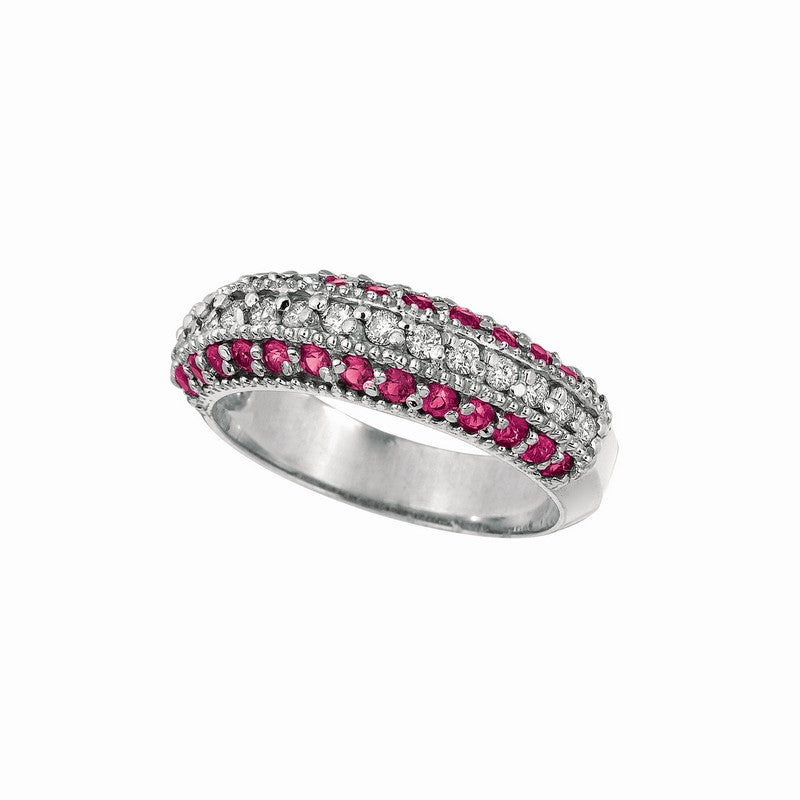Rose Sapphire & Diamond Fashion Ring, 14K White Gold 14K White  Gold (0.93 Ctw)