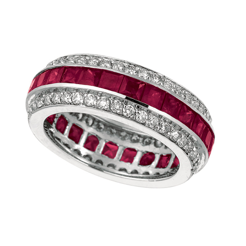 RUBY AND DIAMOND ETERNITY BAND RING 14K GOLD (5.7 CTW)