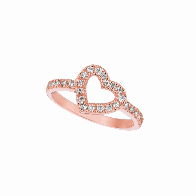 DIAMOND HEART RING ROSE GOLD 14K GOLD (0.4 CTW)