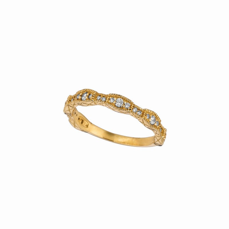 DIAMOND GUARD RING STACKABLE BAND 14K GOLD (0.38 CTW)