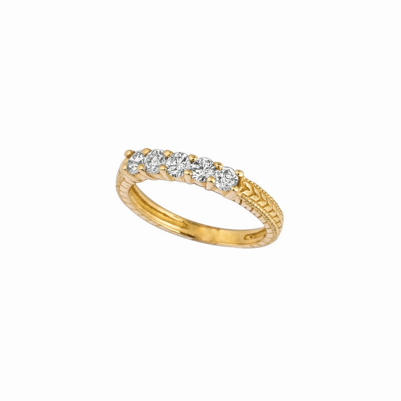 1.00 CT DIAMOND 5 STONES RING 14K GOLD